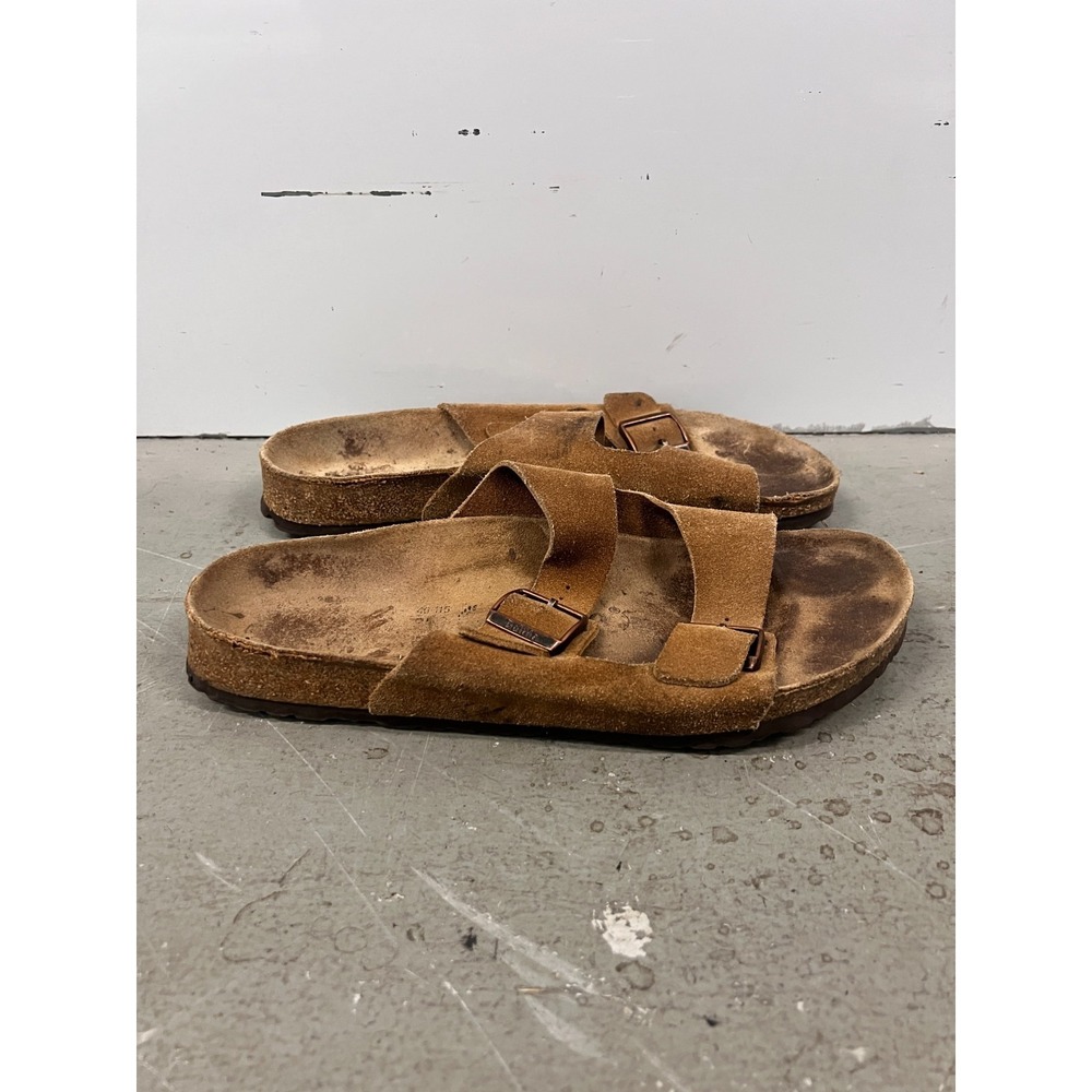 Birkenstock Arizona Sandals Men EU 46 Brown Suede Comfort Open Toe Slip On Slide